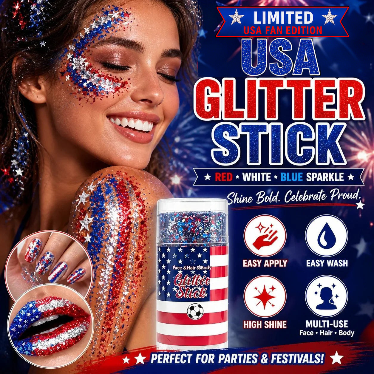 LIMITED!!!✨National Colors Fans Glitter Stick✨